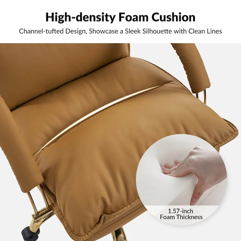 Chaise de bureau pivotante inclinable Leona en similicuir moderne réglable en hauteur par HULALA HOME