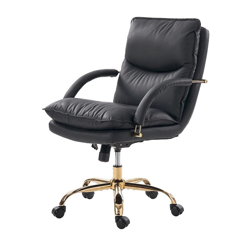 Chaise de bureau pivotante inclinable Leona en similicuir moderne réglable en hauteur par HULALA HOME