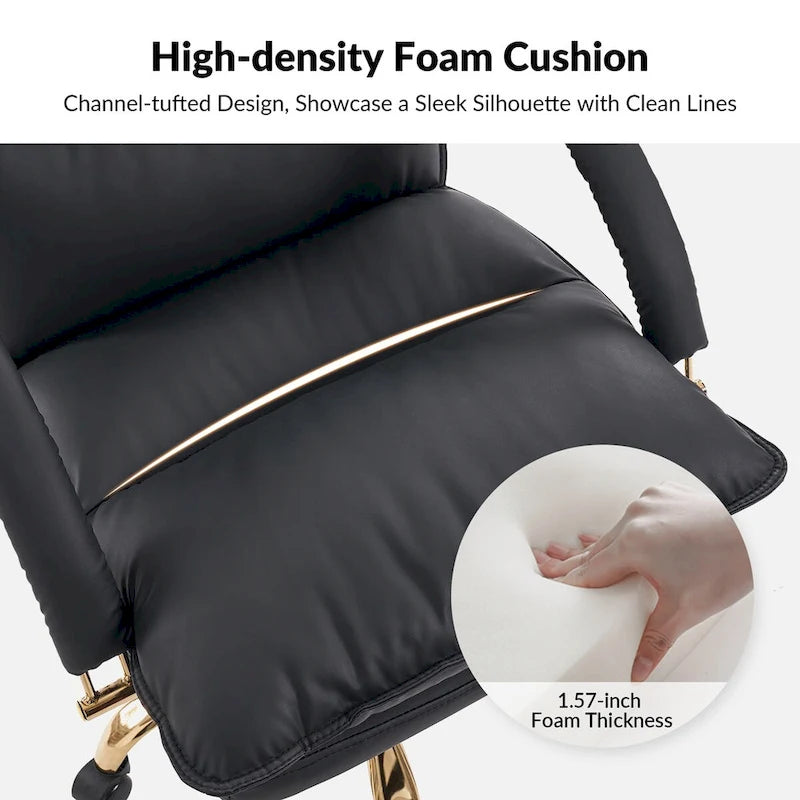Chaise de bureau pivotante inclinable Leona en similicuir moderne réglable en hauteur par HULALA HOME