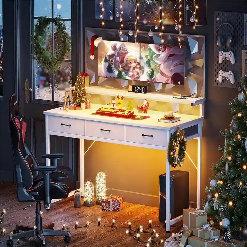Bureau d'ordinateur de 55 pouces avec 3 tiroirs