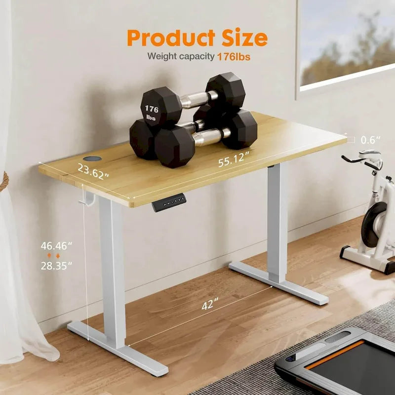 Bureau assis-debout électrique réglable en hauteur, bureau d'ordinateur ergonomique assis-debout, 55 x 24