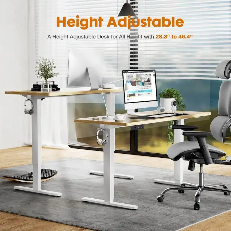 Bureau assis-debout électrique réglable en hauteur, bureau d'ordinateur ergonomique assis-debout, 55 x 24