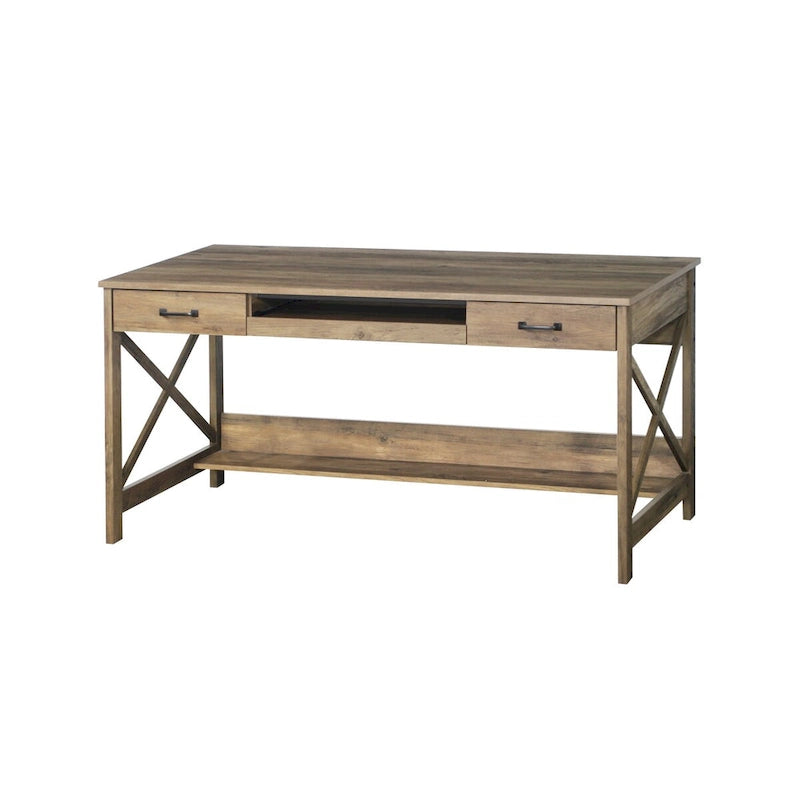 Saint Birch Alaska 59,5 Bureau d'écriture de style « farmhouse » moderne avec deux tiroirs