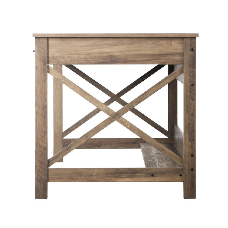 Saint Birch Alaska 59,5 Bureau d'écriture de style « farmhouse » moderne avec deux tiroirs