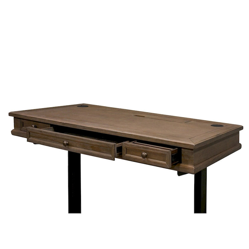 Bureau assis/debout électronique Carson Wood, bureau réglable en hauteur, gris