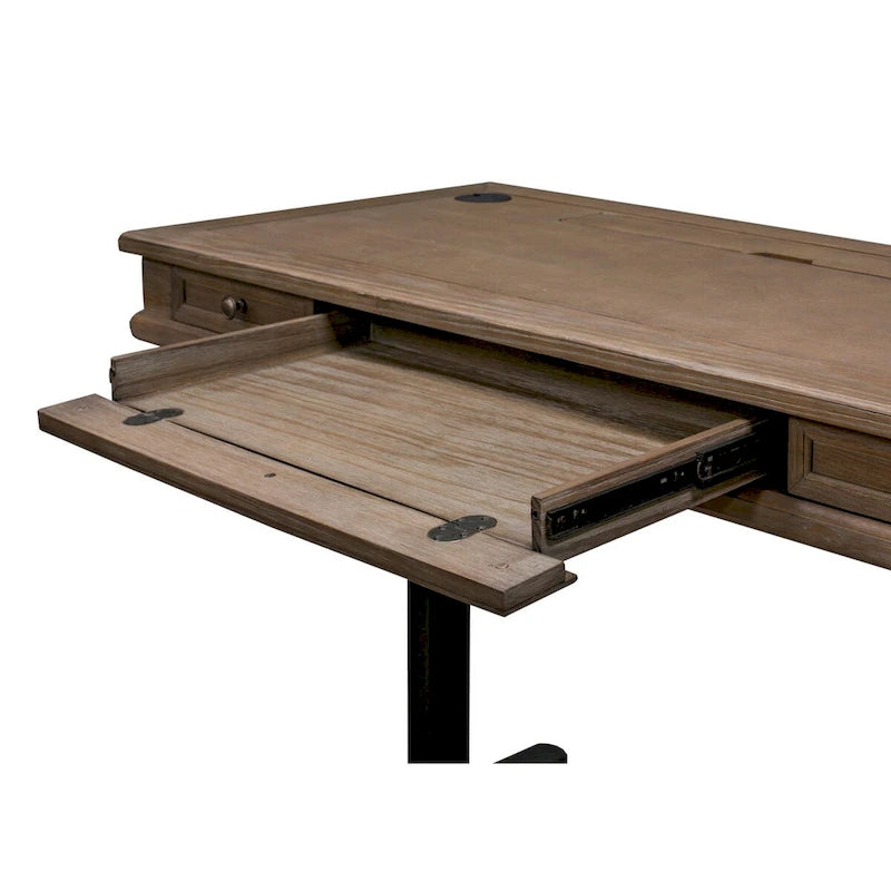 Bureau assis/debout électronique Carson Wood, bureau réglable en hauteur, gris