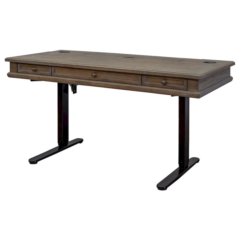Bureau assis/debout électronique Carson Wood, bureau réglable en hauteur, gris