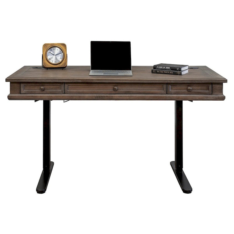 Bureau assis/debout électronique Carson Wood, bureau réglable en hauteur, gris
