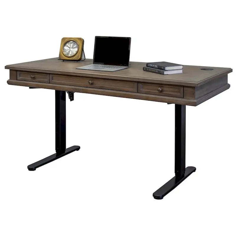 Bureau assis/debout électronique Carson Wood, bureau réglable en hauteur, gris