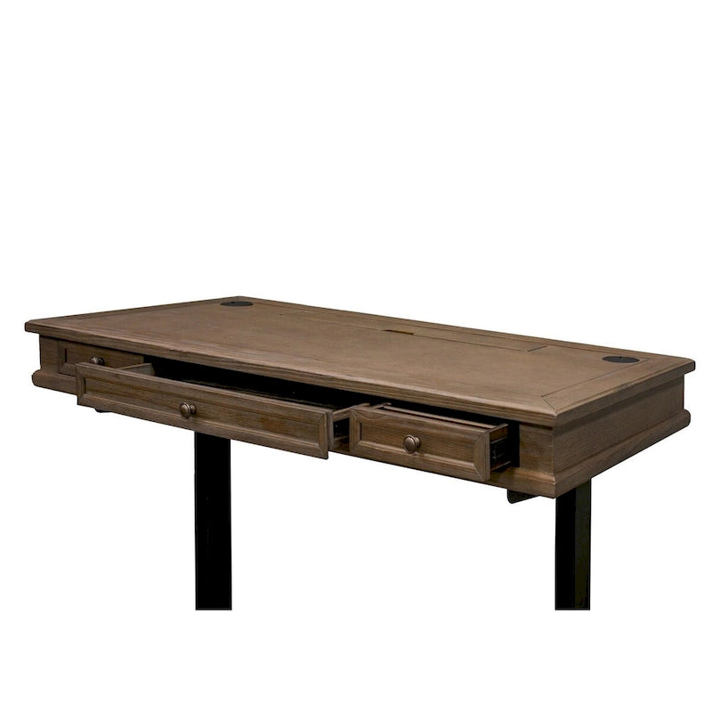 Bureau assis/debout électronique Carson Wood, bureau réglable en hauteur, gris