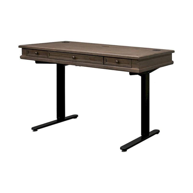 Bureau assis/debout électronique Carson Wood, bureau réglable en hauteur, gris