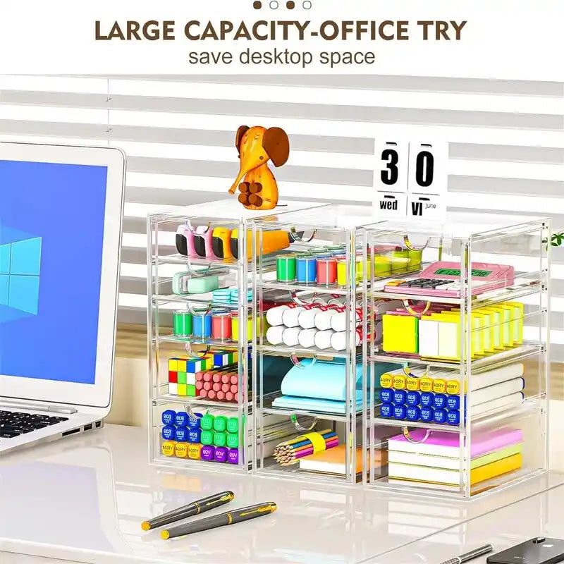 Organisateurs et accessoires de bureau avec 13 tiroirs - 12.4P x 9.84L x 7H
