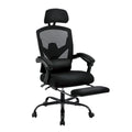 Chaise de bureau ergonomique à dossier haut en maille avec support lombaire et coussin pour ordinateur