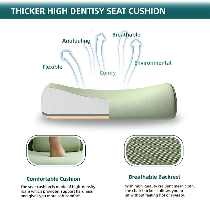 Chaise de bureau ergonomique à dossier haut en maille avec support lombaire et coussin pour ordinateur