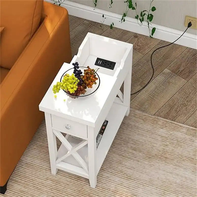 Table d'appoint avec plateau relevable et station de charge