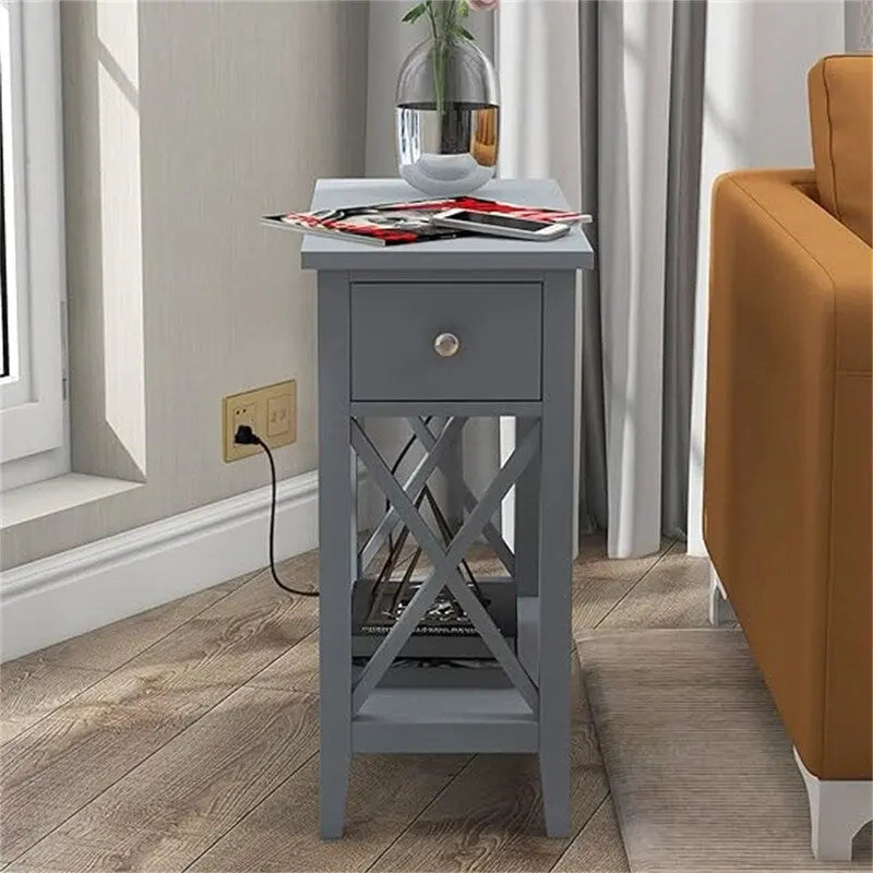 Table d'appoint avec plateau relevable et station de charge