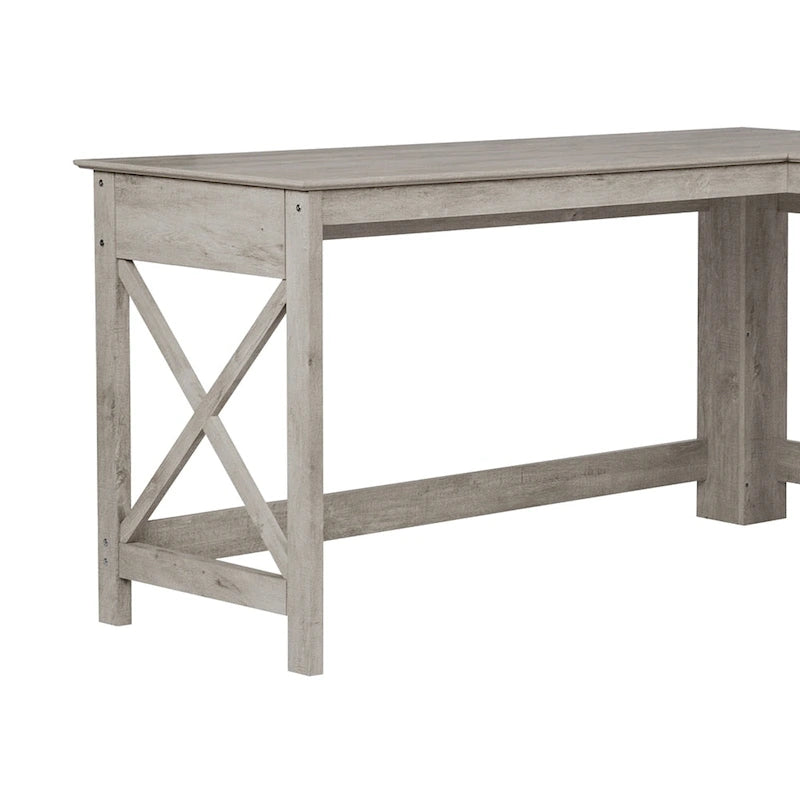 Bureau d'angle gris Saint Birch Honduras avec 1 tiroir et 1 étagère ouverte