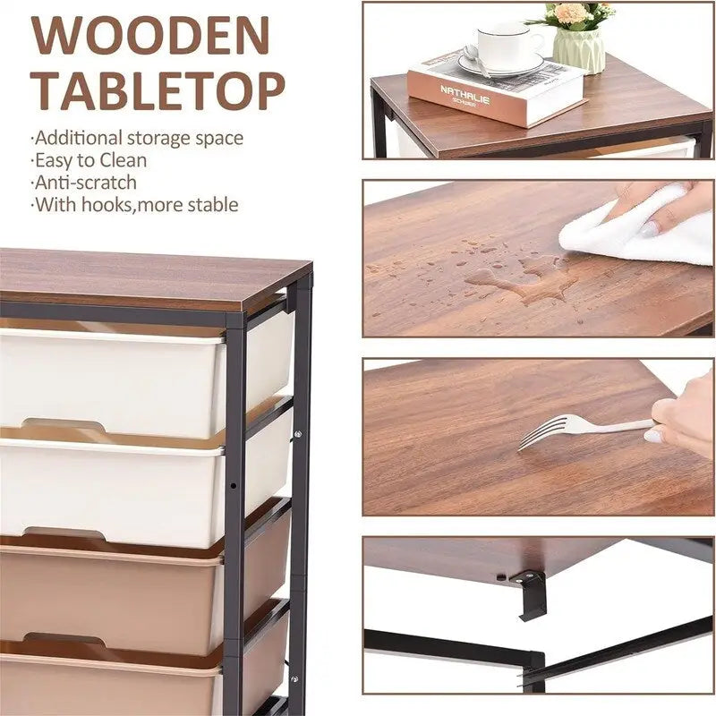 Chariot de rangement à roulettes avec 6 tiroirs - 12,99P x 16,3L x 34,4H