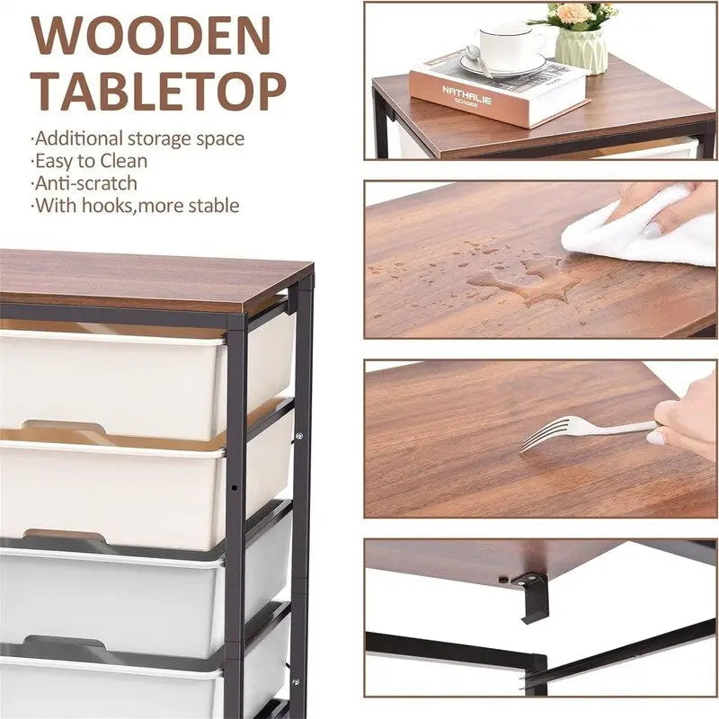 Chariot de rangement à roulettes avec 6 tiroirs - 12,99P x 16,3L x 34,4H