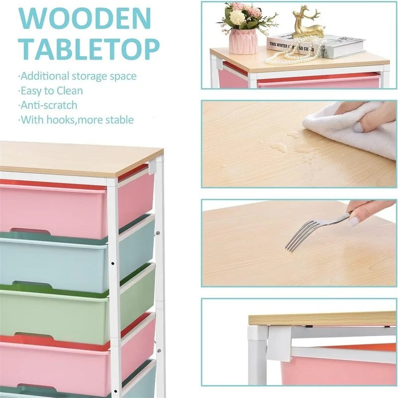 Chariot de rangement à roulettes avec 6 tiroirs - 12,99P x 16,3L x 34,4H