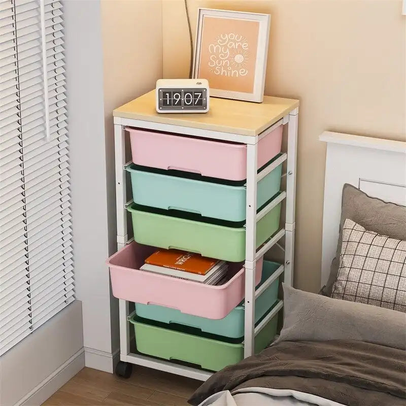 Chariot de rangement à roulettes avec 6 tiroirs - 12,99P x 16,3L x 34,4H