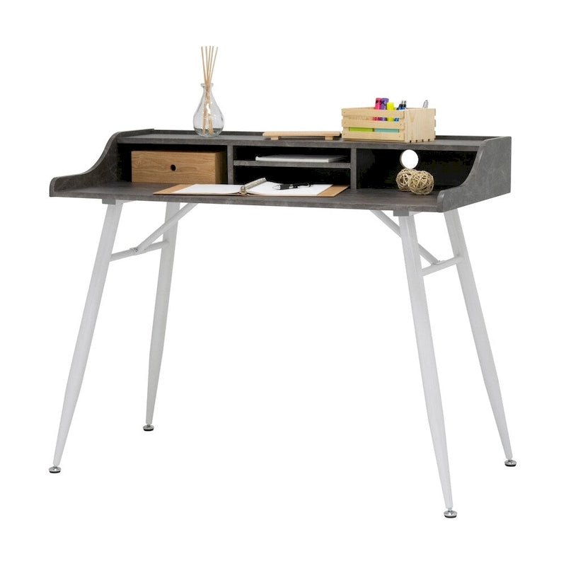 Calico Designs Woodford Bureau secrétaire moderne de 45 de large avec rangement bas et pieds coniques en métal