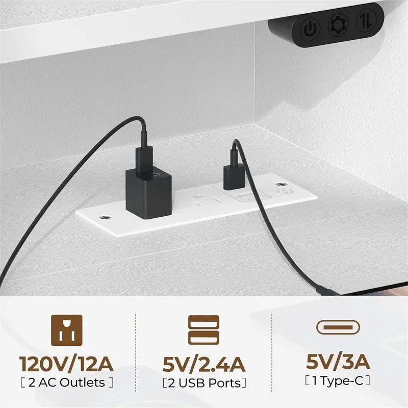 Bureau informatique 39 pouces avec lumières LED