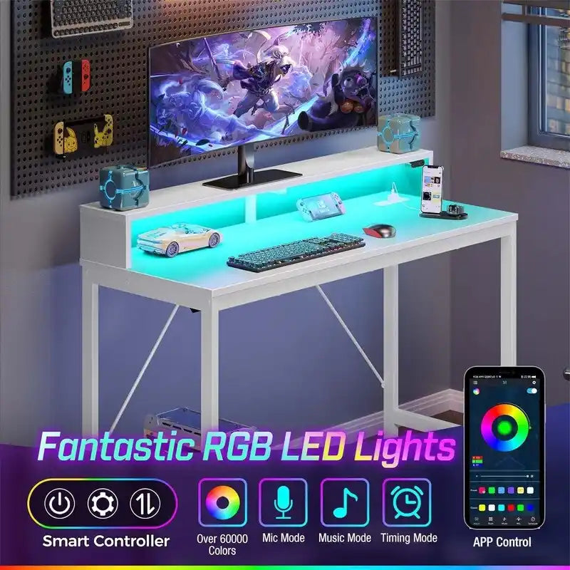 Bureau informatique 39 pouces avec lumières LED