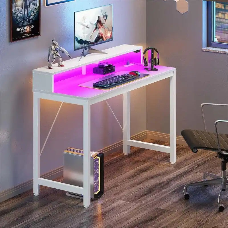 Bureau informatique 39 pouces avec lumières LED