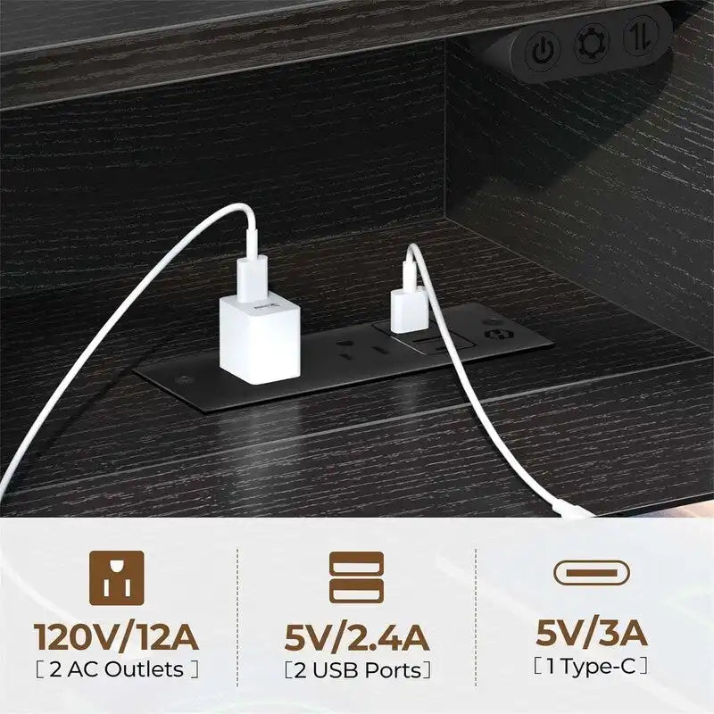 Bureau informatique 39 pouces avec lumières LED