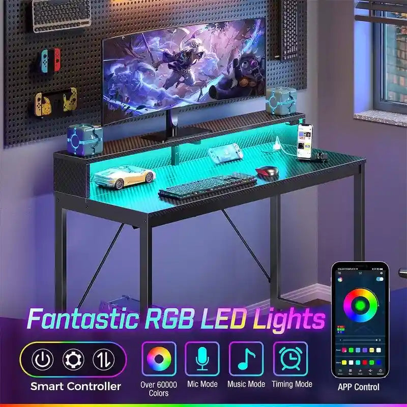 Bureau informatique 39 pouces avec lumières LED