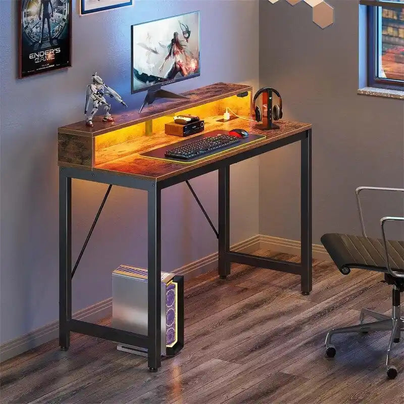 Bureau informatique 39 pouces avec lumières LED