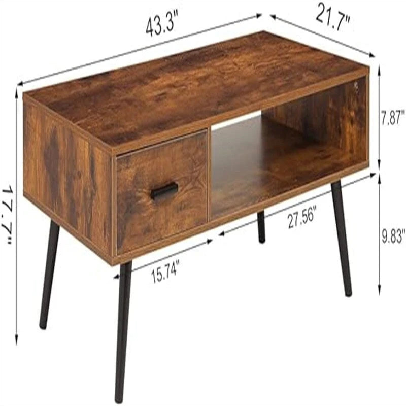 Une table basse avec tiroirs