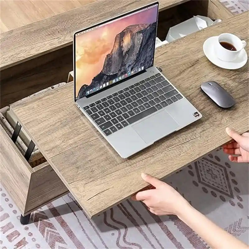 Une table basse avec tiroirs