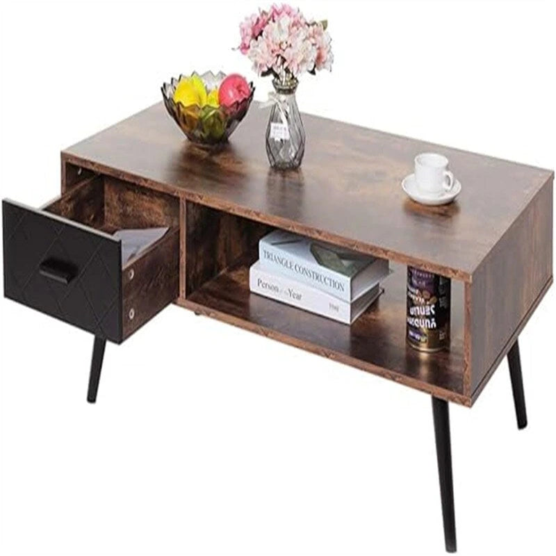 Une table basse avec tiroirs