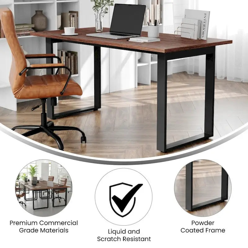 Table de conférence commerciale avec plateau stratifié et piètement en U