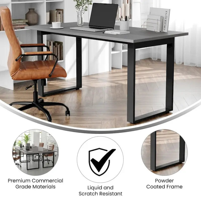 Table de conférence commerciale avec plateau stratifié et piètement en U