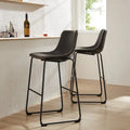 Tabourets de bar en cuir de 30 pouces à hauteur de comptoir, lot de 2