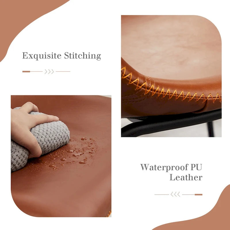 Tabourets de bar en cuir de 30 pouces à hauteur de comptoir, lot de 2