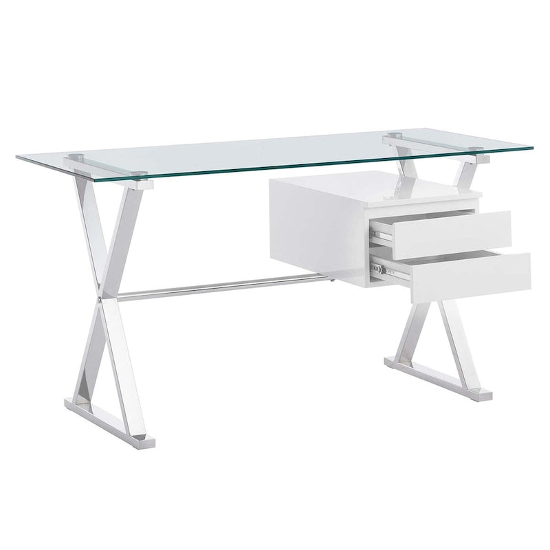 Bureau de direction en verre avec plateau en verre, secteur 56