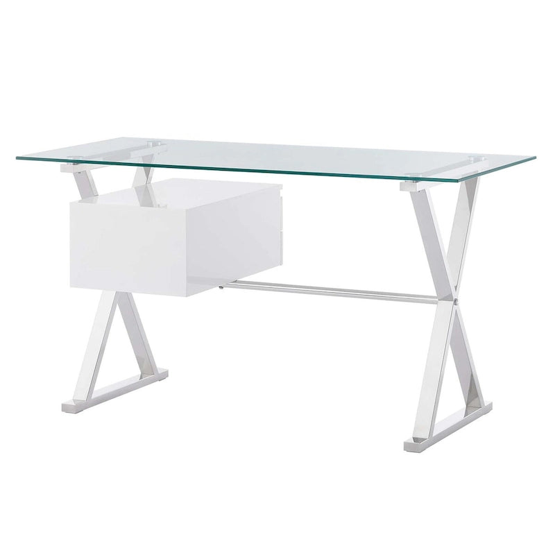 Bureau de direction en verre avec plateau en verre, secteur 56