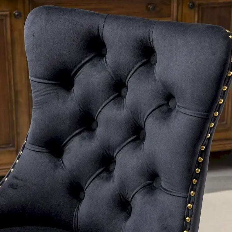 Chaise de bureau à roulettes, hauteur réglable, en velours capitonné, pivotante