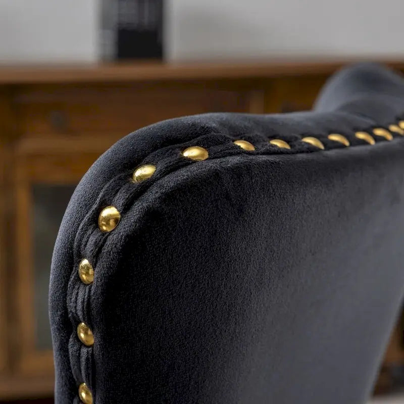 Chaise de bureau à roulettes, hauteur réglable, en velours capitonné, pivotante