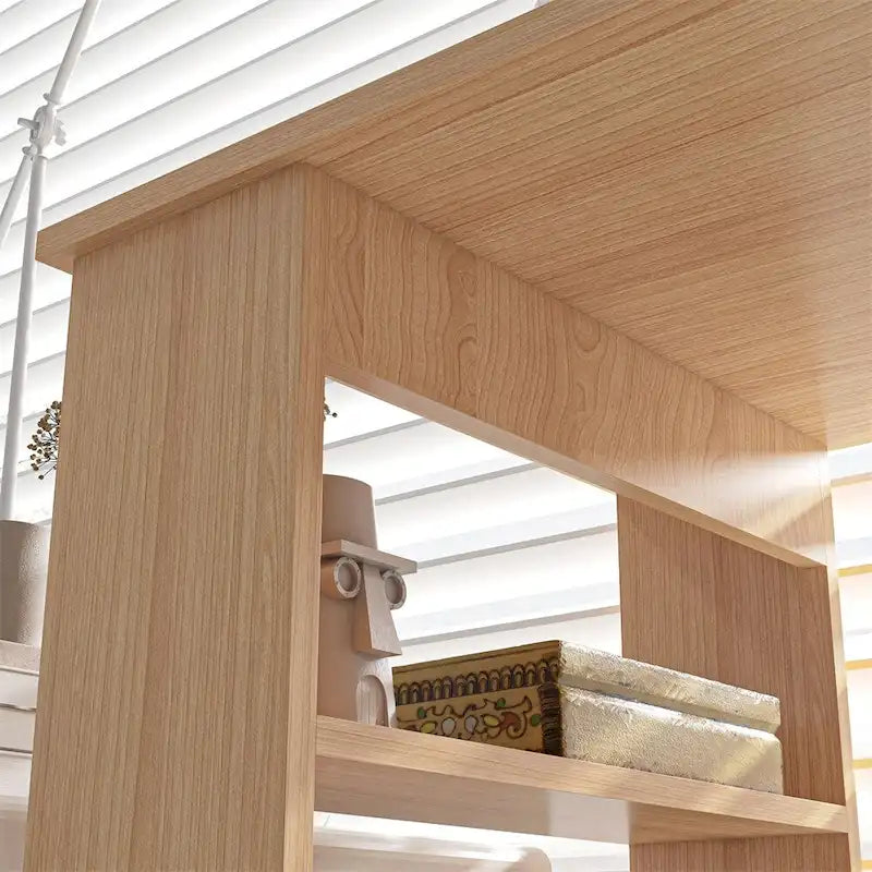 Bureau d'angle en L, bureau à domicile rotatif à 360° avec étagères