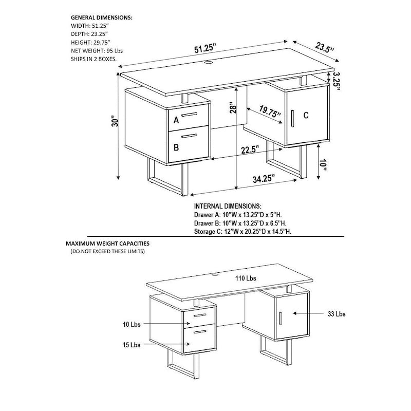 Bureau informatique gris moderne, élégant et de luxe avec rangement
