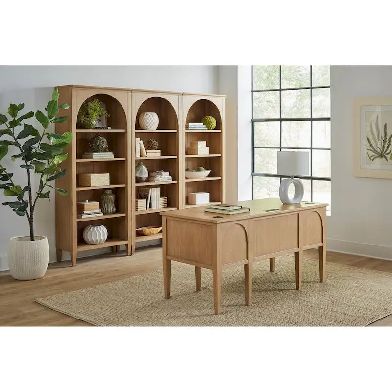 Bibliothèque moderne en bois, étagère de bureau, meuble de rangement, entièrement assemblé, marron clair