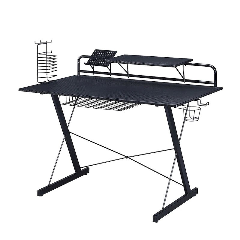 Bureau de jeu informatique Techni Sport Carbon avec étagères