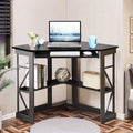 Bureau d'angle Javlergo avec plateau coulissant pour clavier, table d'étude/ordinateur pour dortoir universitaire/bureau à domicile