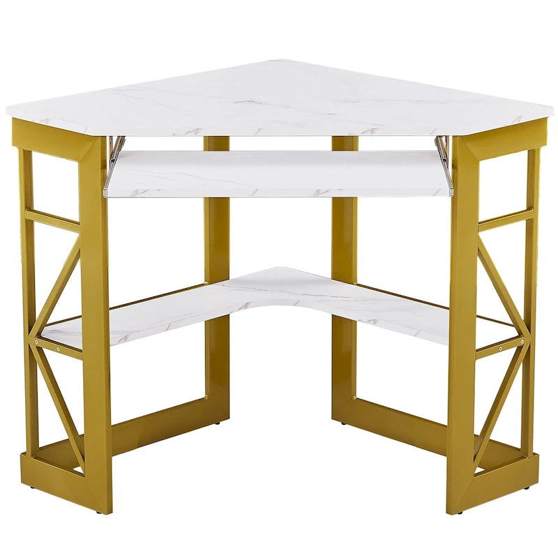 Bureau d'angle Javlergo avec plateau coulissant pour clavier, table d'étude/ordinateur pour dortoir universitaire/bureau à domicile