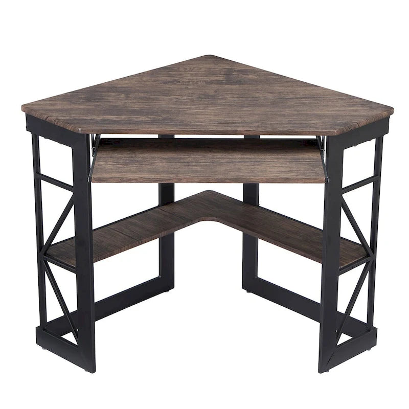 Bureau d'angle Javlergo avec plateau coulissant pour clavier, table d'étude/ordinateur pour dortoir universitaire/bureau à domicile